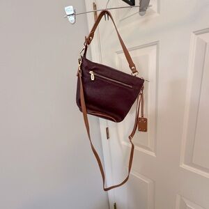Burgundy Valentina italia bucket bag